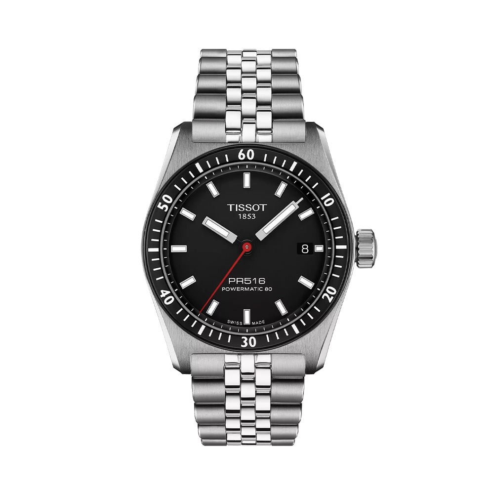 Tissot PR516 Powermatic 80 38mm - Black on Bracelet